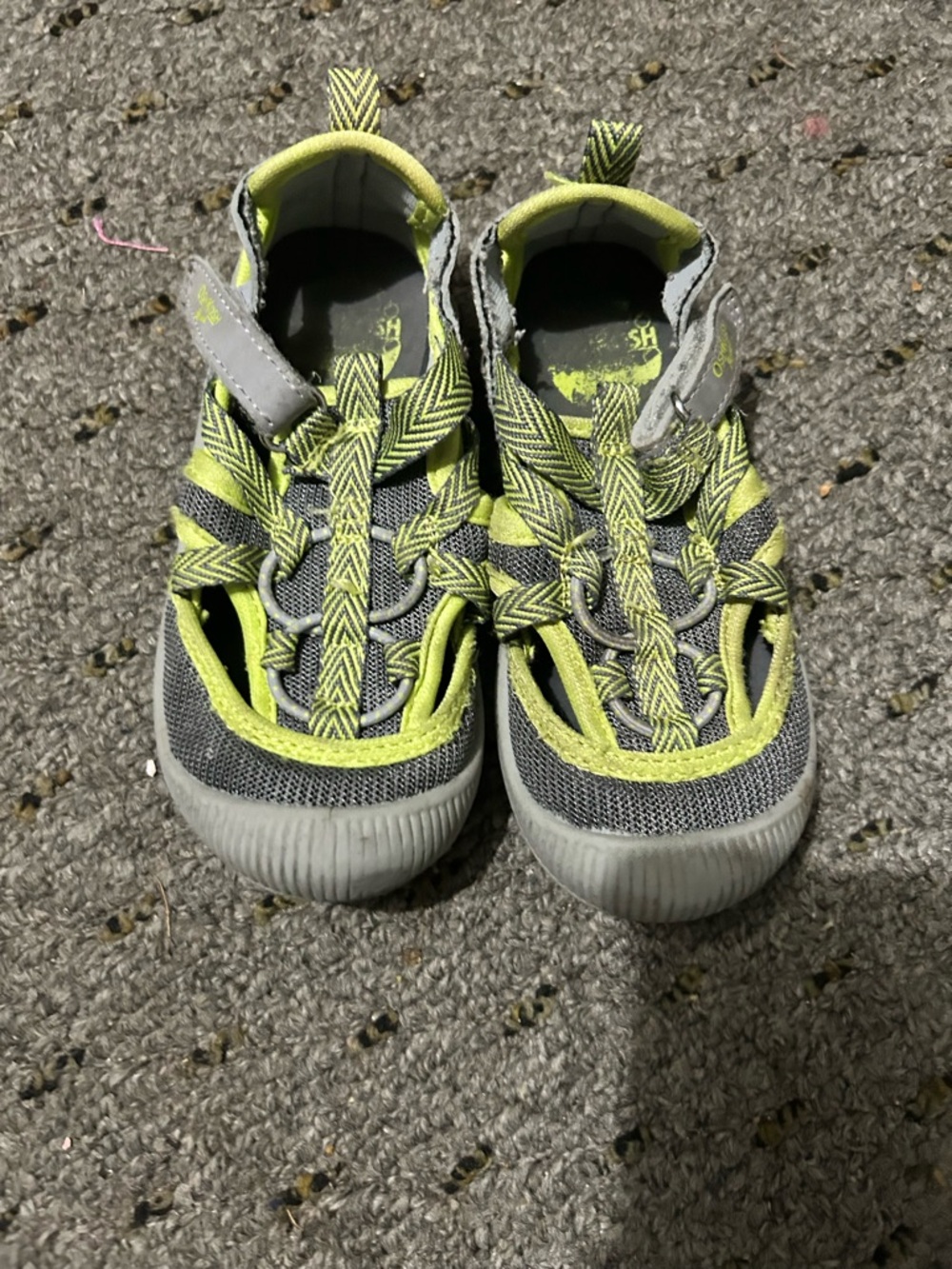 OshKosh B'gosh Gray and Neon Yellow Kids Sandals